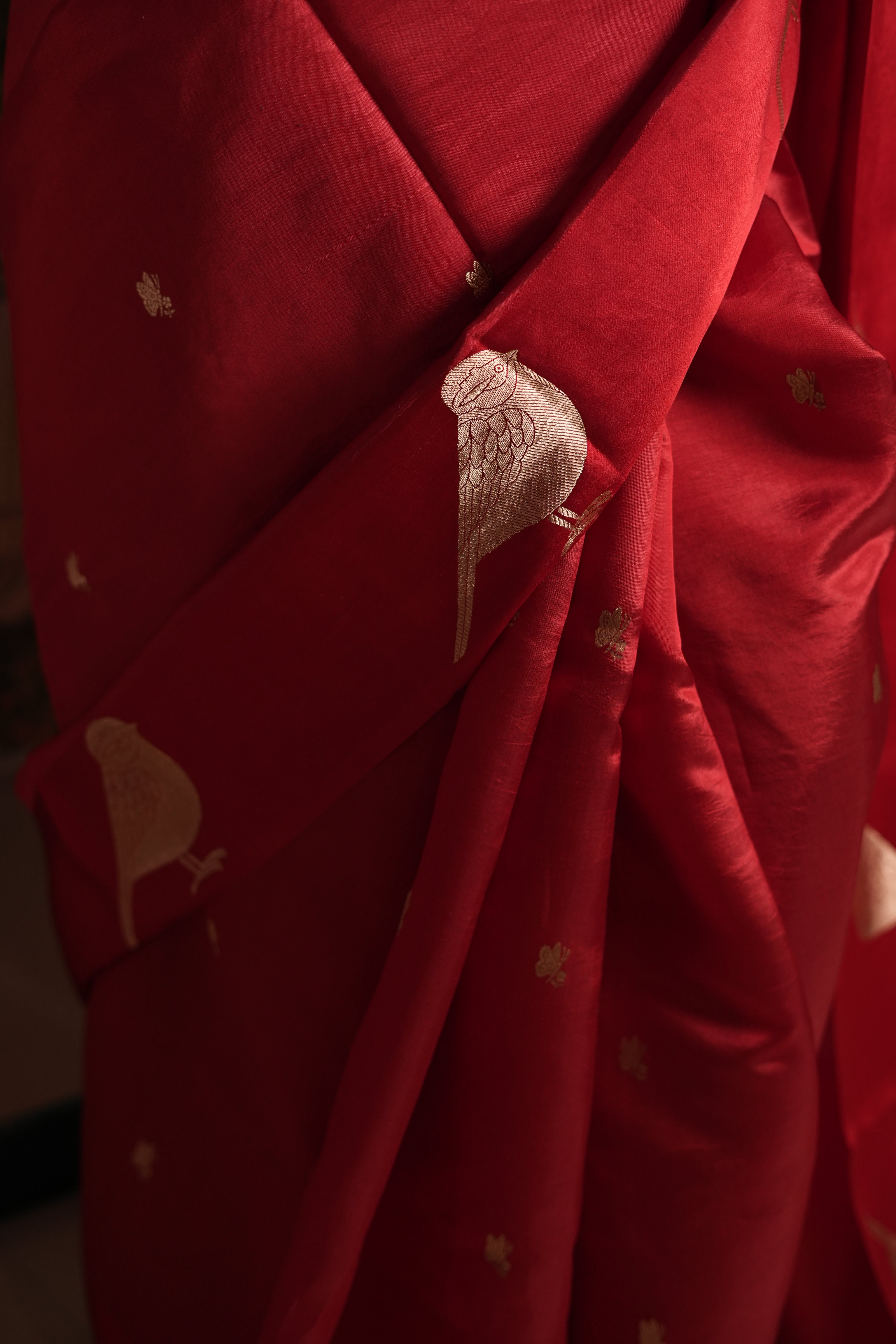 The Iconic Crimson Pure Handloom Silk Saree