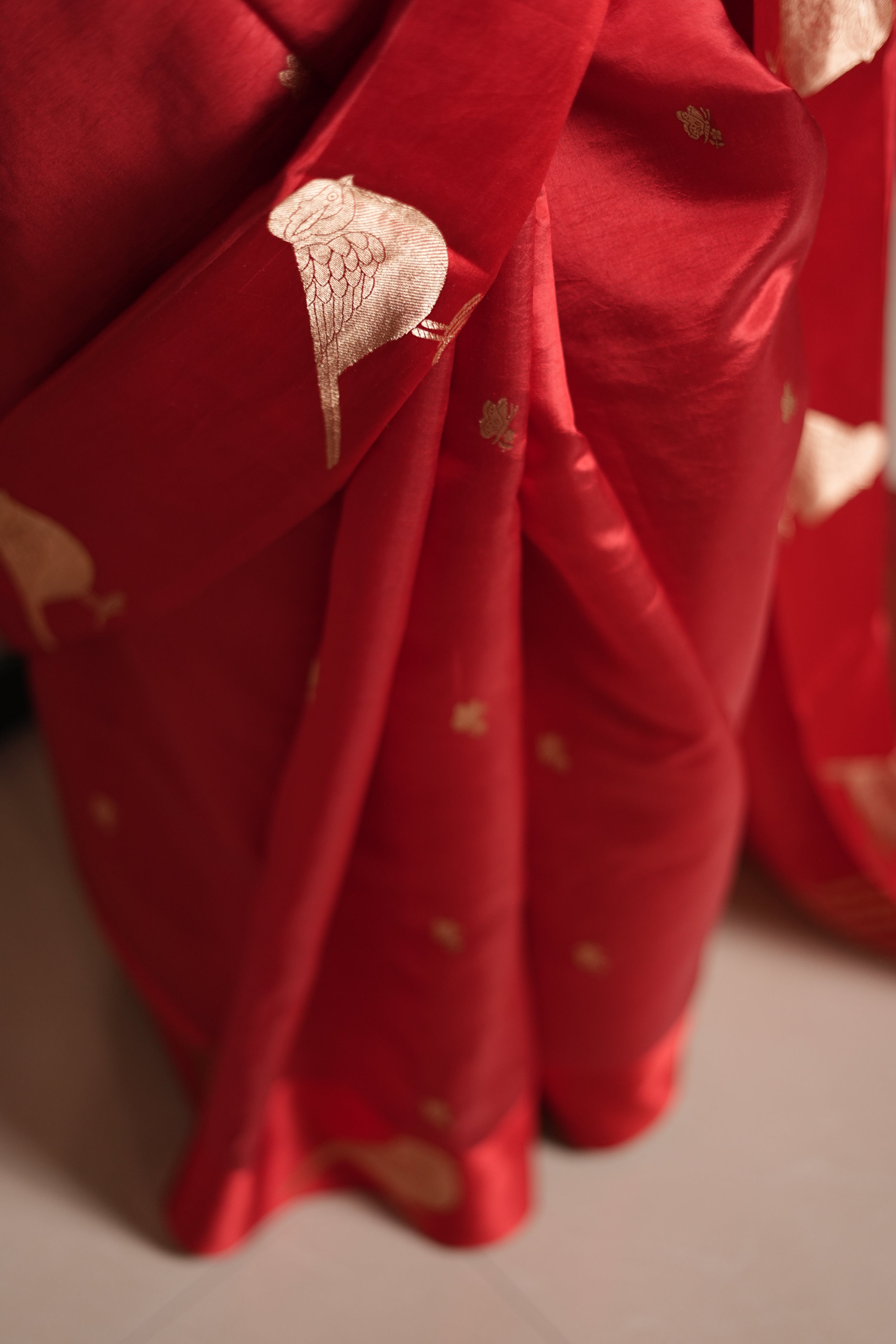 The Iconic Crimson Pure Handloom Silk Saree